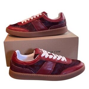 Matisse Quincy Red Leather Fur Fashion Sneakers Women's Size 8.5